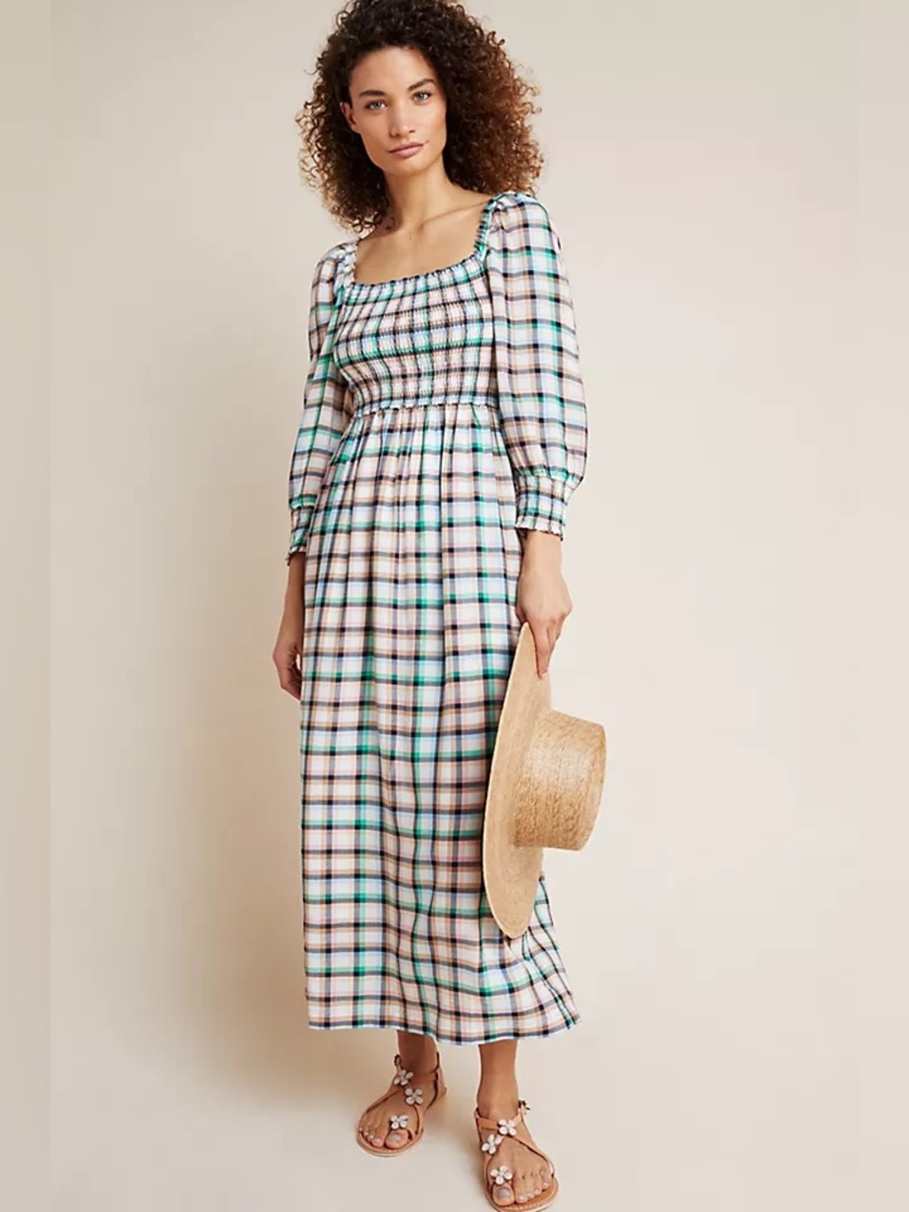 Maeve Smocked Maxi Dress size small